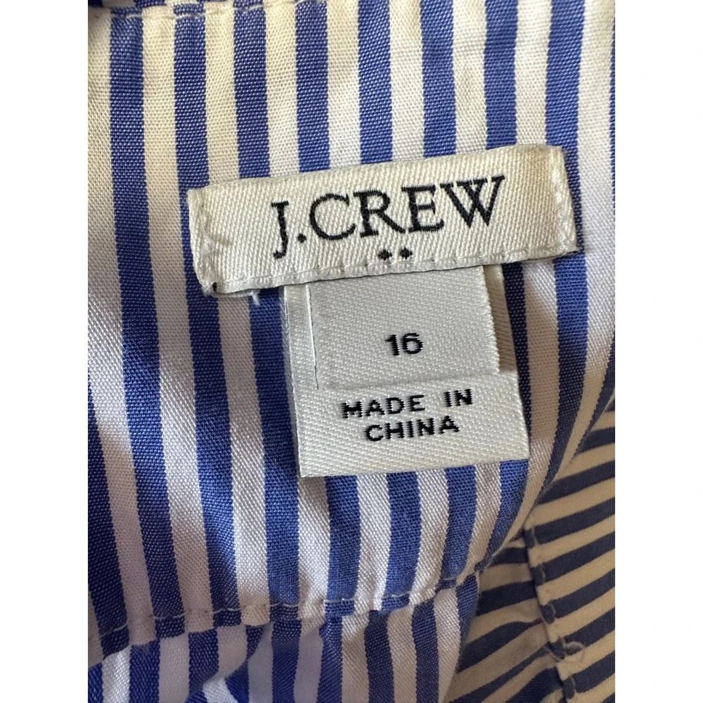 J. Crew Blue Striped Tiered Mini Skirt